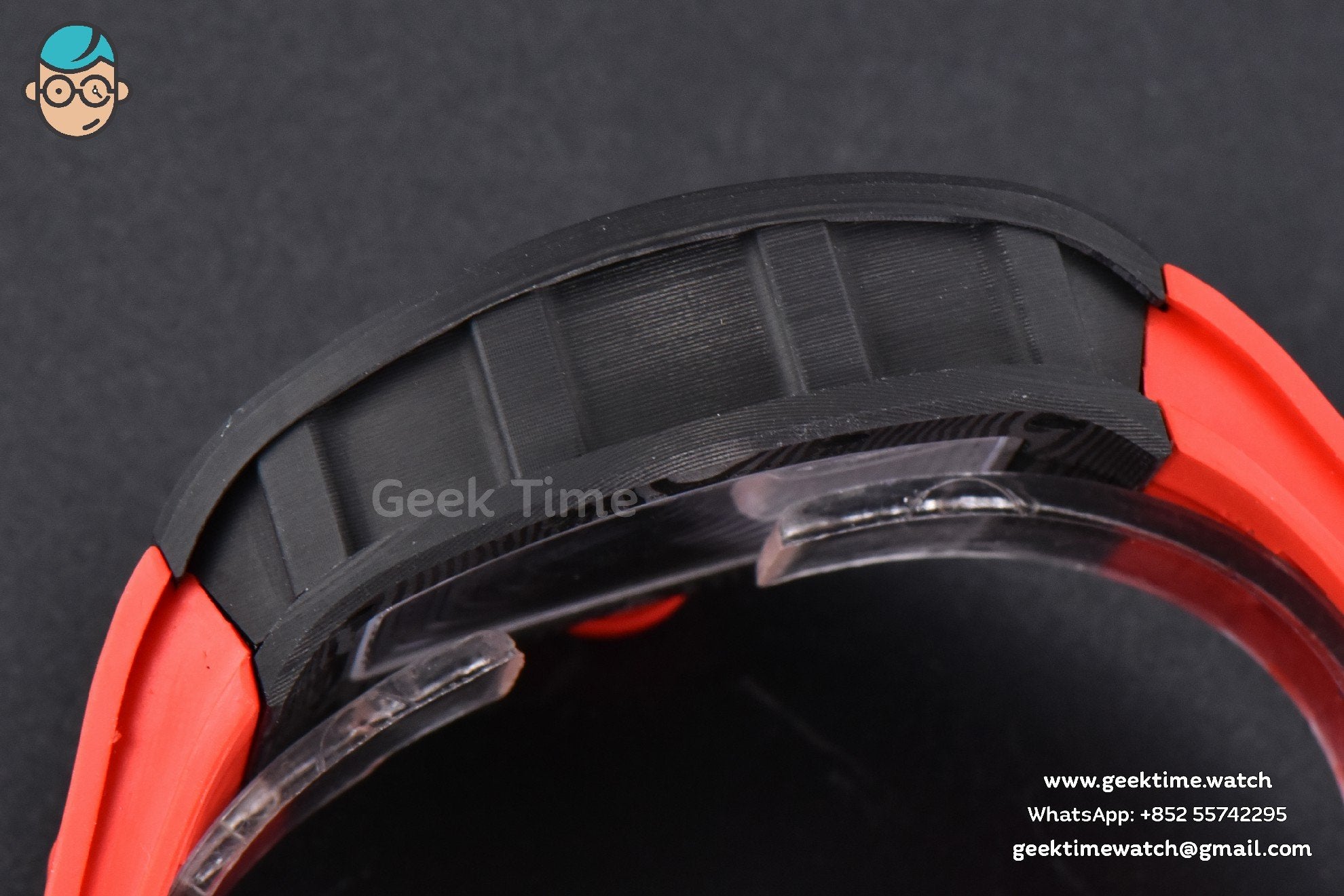 RM055 Real NTPT 42.7mm BBRF Red Skeleton Dial Red Rubber Strap RMUL2 - Image 15