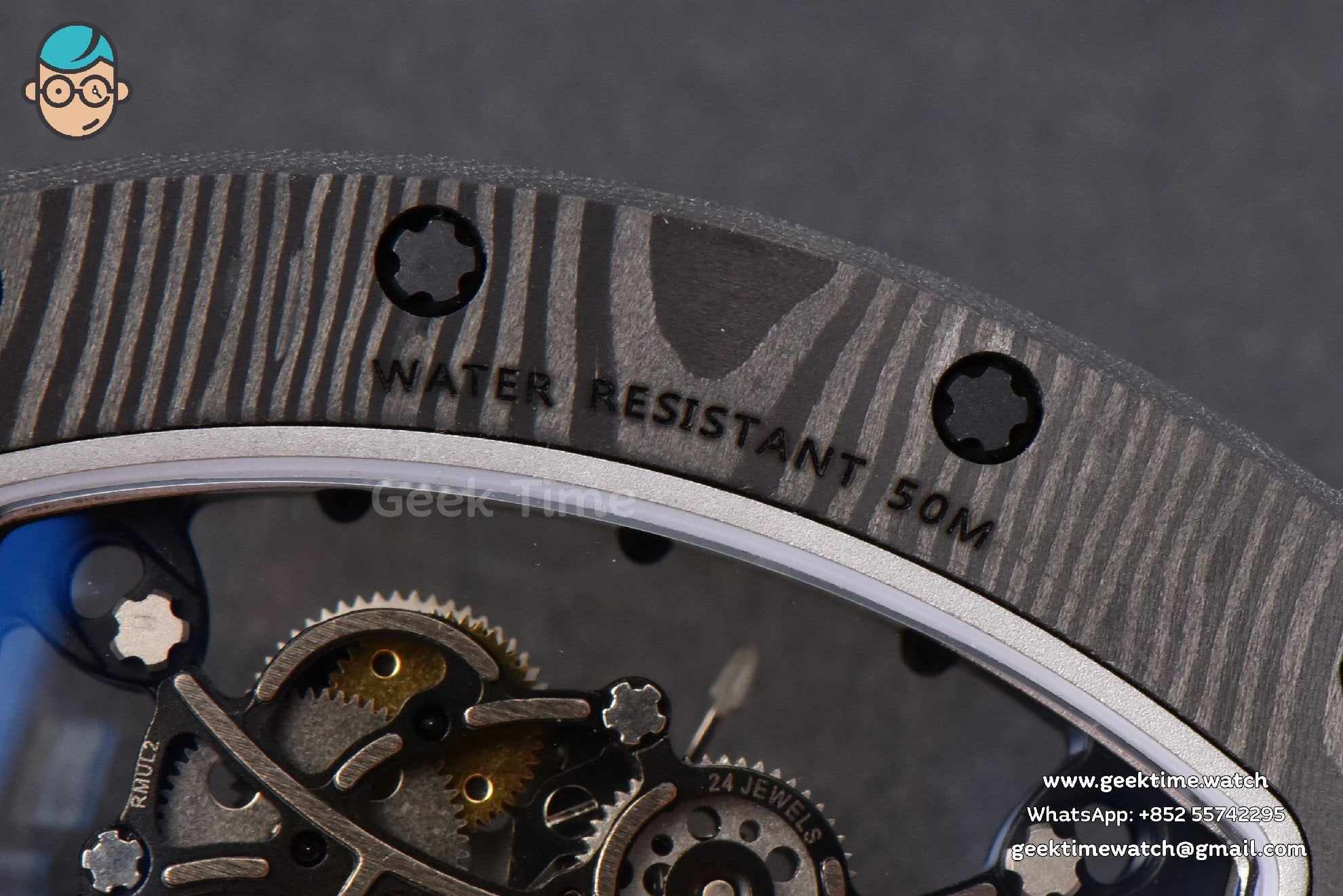RM055 Real NTPT 42.7mm BBRF Red Skeleton Dial Red Rubber Strap RMUL2 - Image 19