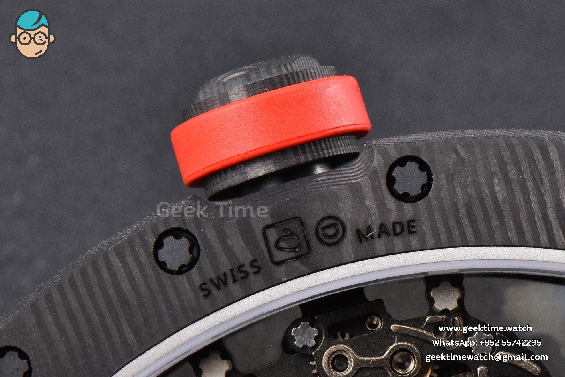 RM055 Real NTPT 42.7mm BBRF Red Skeleton Dial Red Rubber Strap RMUL2 - Image 20