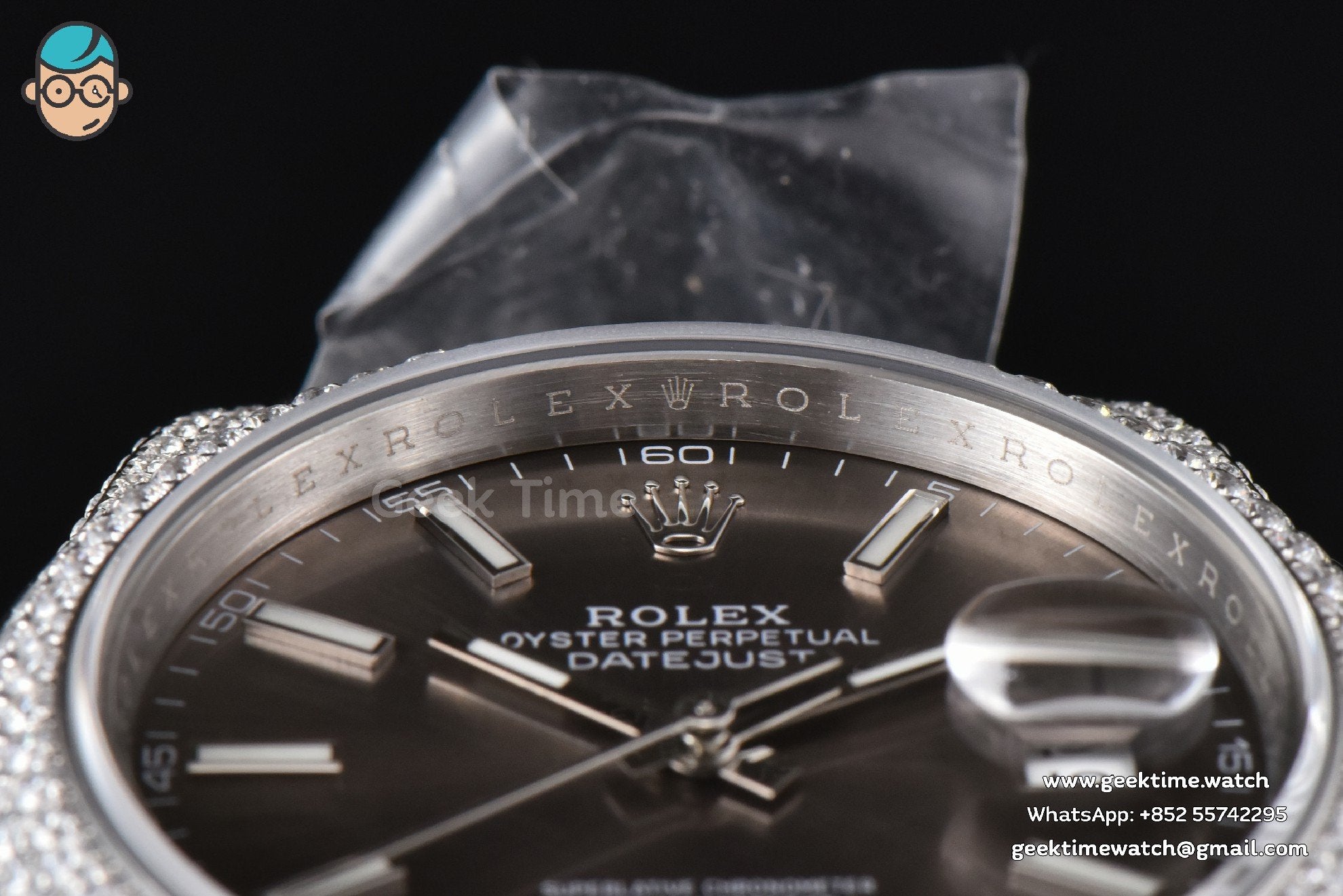 DateJust 41mm Full Diamond GMF Gray Dial Jubilee Bracelet A2824 - Image 11
