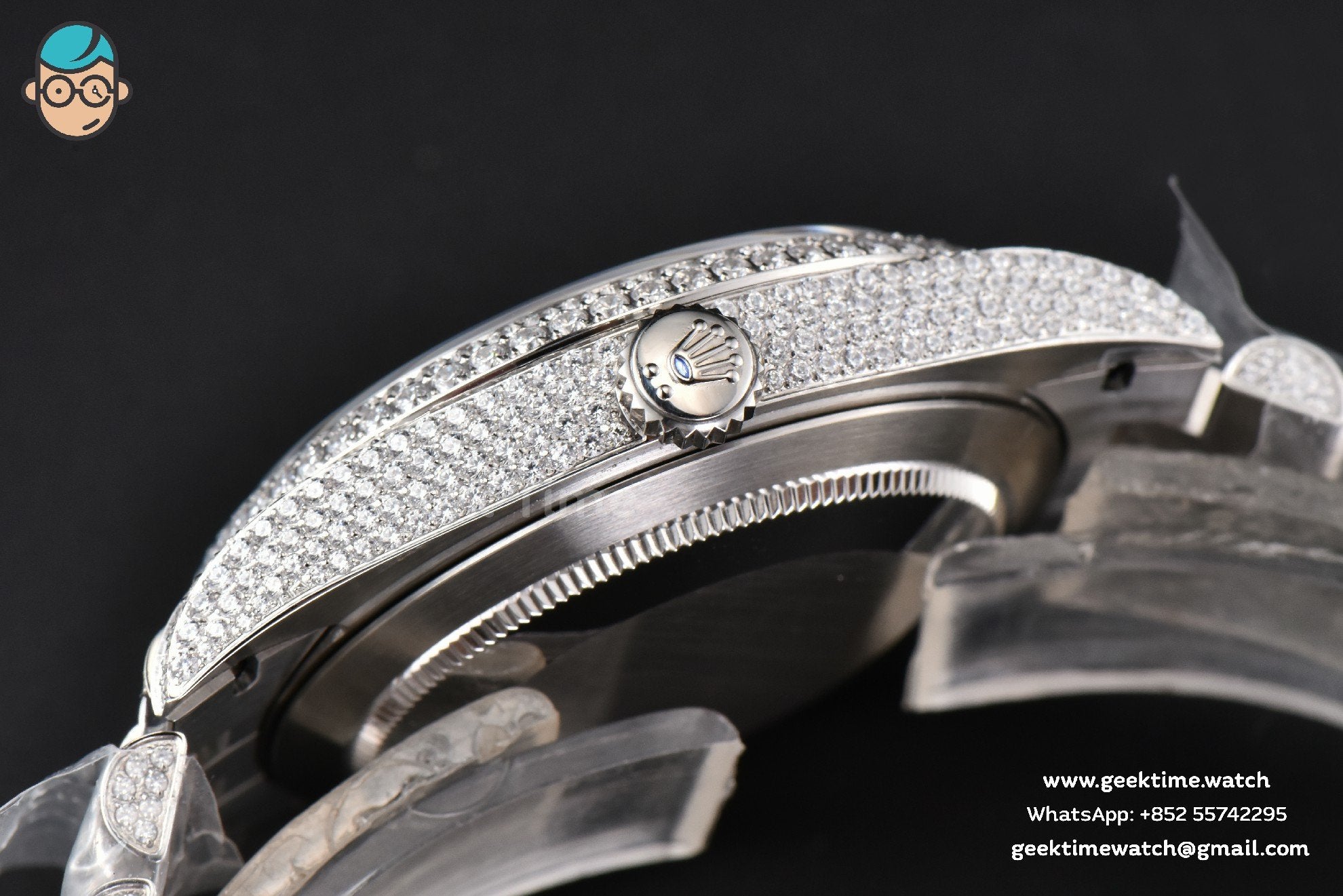 DateJust 41mm Full Diamond GMF Gray Dial Jubilee Bracelet A2824 - Image 15