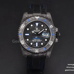 Submariner 40mm DIW VSF Forged Carbon Blue Element Nylon Strap VS3135
