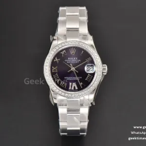 DateJust 31mm Ladies 904L WF quadrante viola con diamanti indice Roma diamantato bracciale Oyster A2671