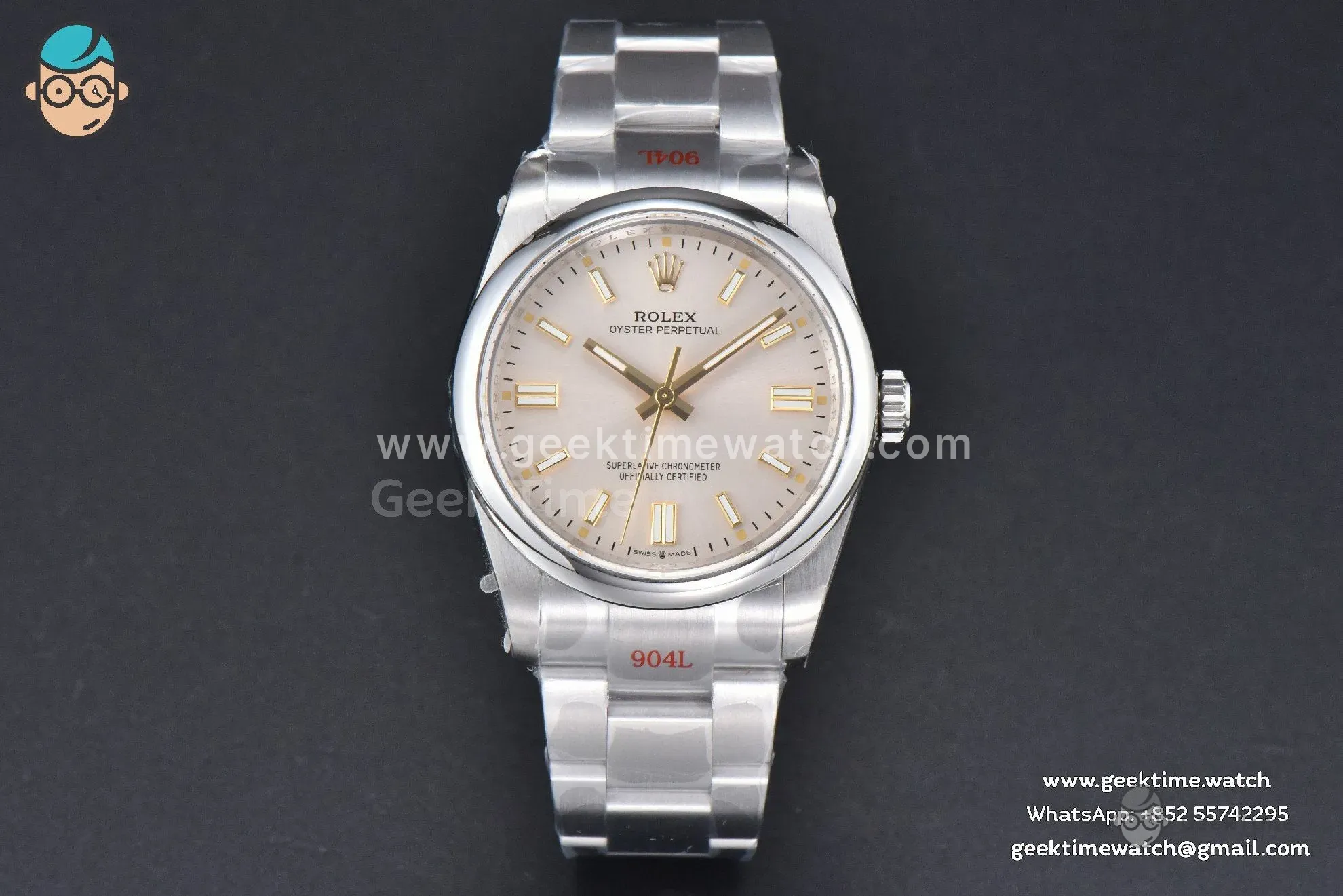 Oyster Perpetual 126000 36mm 904L GMF quadrante argento bracciale SS VR3230