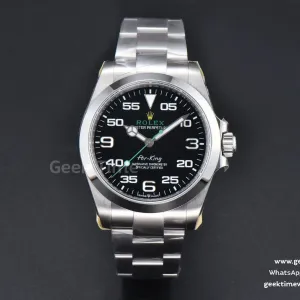 AirKing 126900 904L 40mm JVSF quadrante nero bracciale Oyster SS A3230