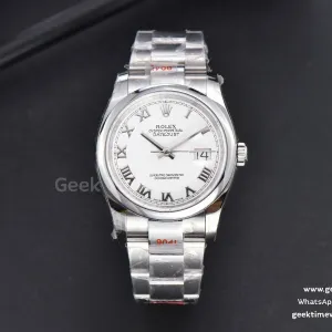 DateJust 36mm SS GMF lunetta liscia quadrante bianco indice Roma bracciale Oyster VR3235