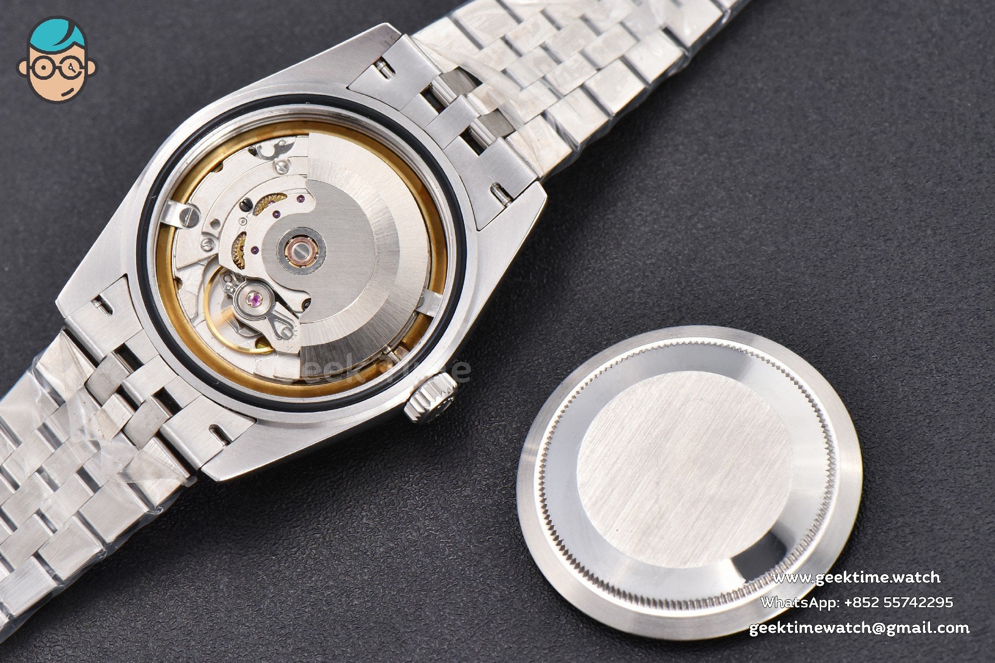 DateJust 36mm SS GMF bisel liso esfera gris índices de bastón brazalete Jubilee VR3235 - Image 15