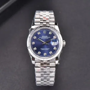DateJust 36mm SS GMF quadrante blu indice diamantato bracciale Jubilee VR3235