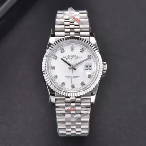 DateJust 36mm SS GMF quadrante bianco indice diamantato bracciale Jubilee VR3235