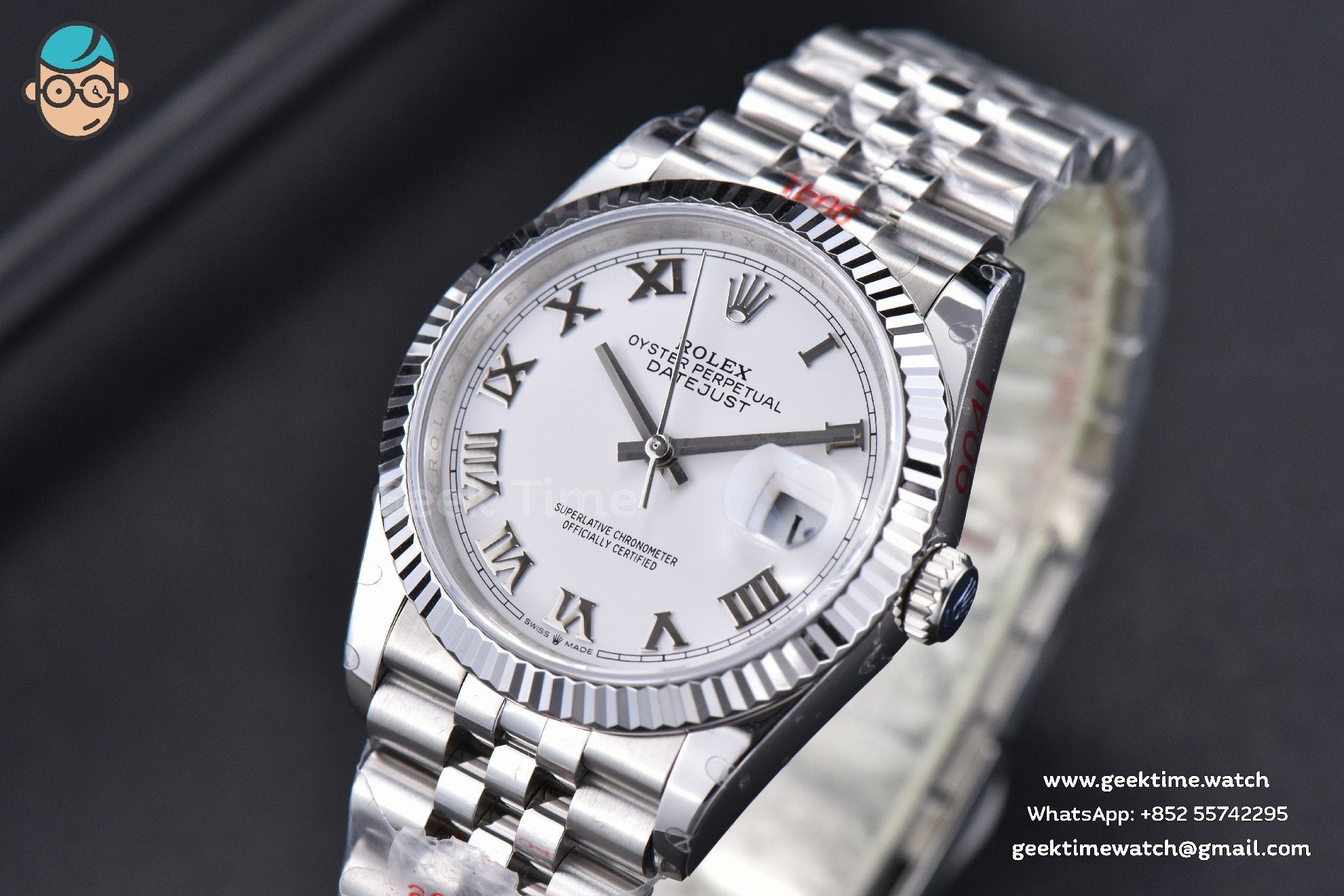 DateJust 36mm SS GMF quadrante bianco indice Roma bracciale Jubilee VR3235 - Image 2