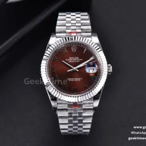 DateJust 41mm SS GMF quadrante marrone indice Roma lunetta zigrinata bracciale Jubilee VR3235