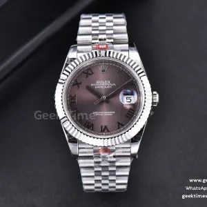 DateJust 41mm SS GMF quadrante grigio indice Roma lunetta zigrinata bracciale Jubilee VR3235
