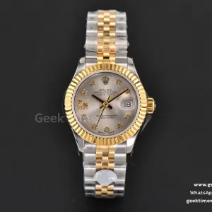 DateJust 28mm Ladies WF YG/SS quadrante argento indice Roma diamantato bracciale Jubilee A2236