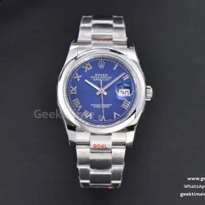 DateJust 36mm SS GMF lunetta liscia quadrante blu indice Roma bracciale Oyster VR3235