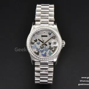 DateJust 31mm Ladies 904L WF quadrante con farfalla e diamanti bracciale Oyster A2671