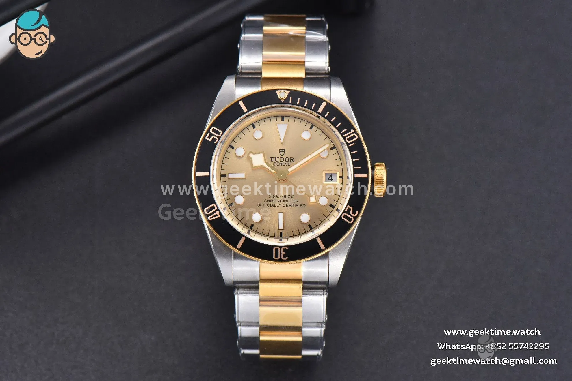 Heritage Black Bay S&G 41mm ZF esfera YG brazalete YG/SS A2824