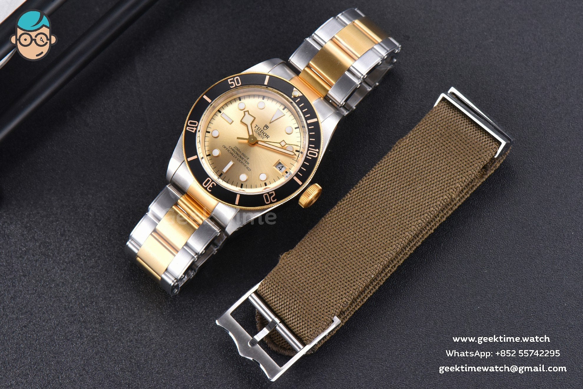 Heritage Black Bay S&G 41mm ZF esfera YG brazalete YG/SS A2824 - Image 21