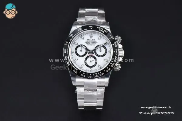 Daytona 116500 Panda 40mm VSF 904L White Dial SS Bracelet A4130 Mod