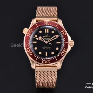 Seamaster 300 “No Time to Die” NTTD 42mm VSF RG bisel rojo esfera negra brazalete milanés Clone VS8806 V7