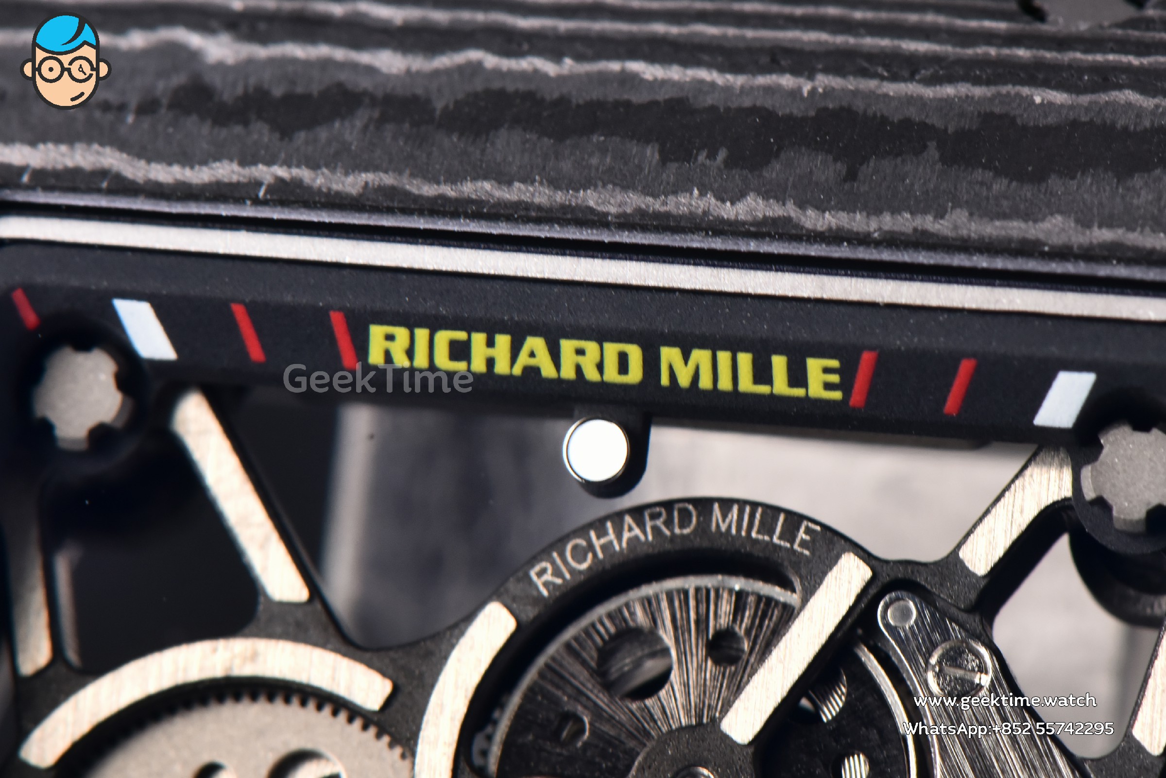 RM035-02 Real NTPT ZF Black Skeleton Red Marker Dial White Crown White Rubber Strap RMAL1 Clone - Image 3