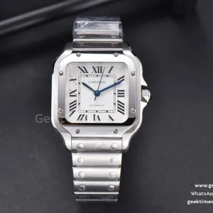Santos De Cartier Medium BVF 35mm SS weißes Zifferblatt SS-Armband MIYOTA 9039