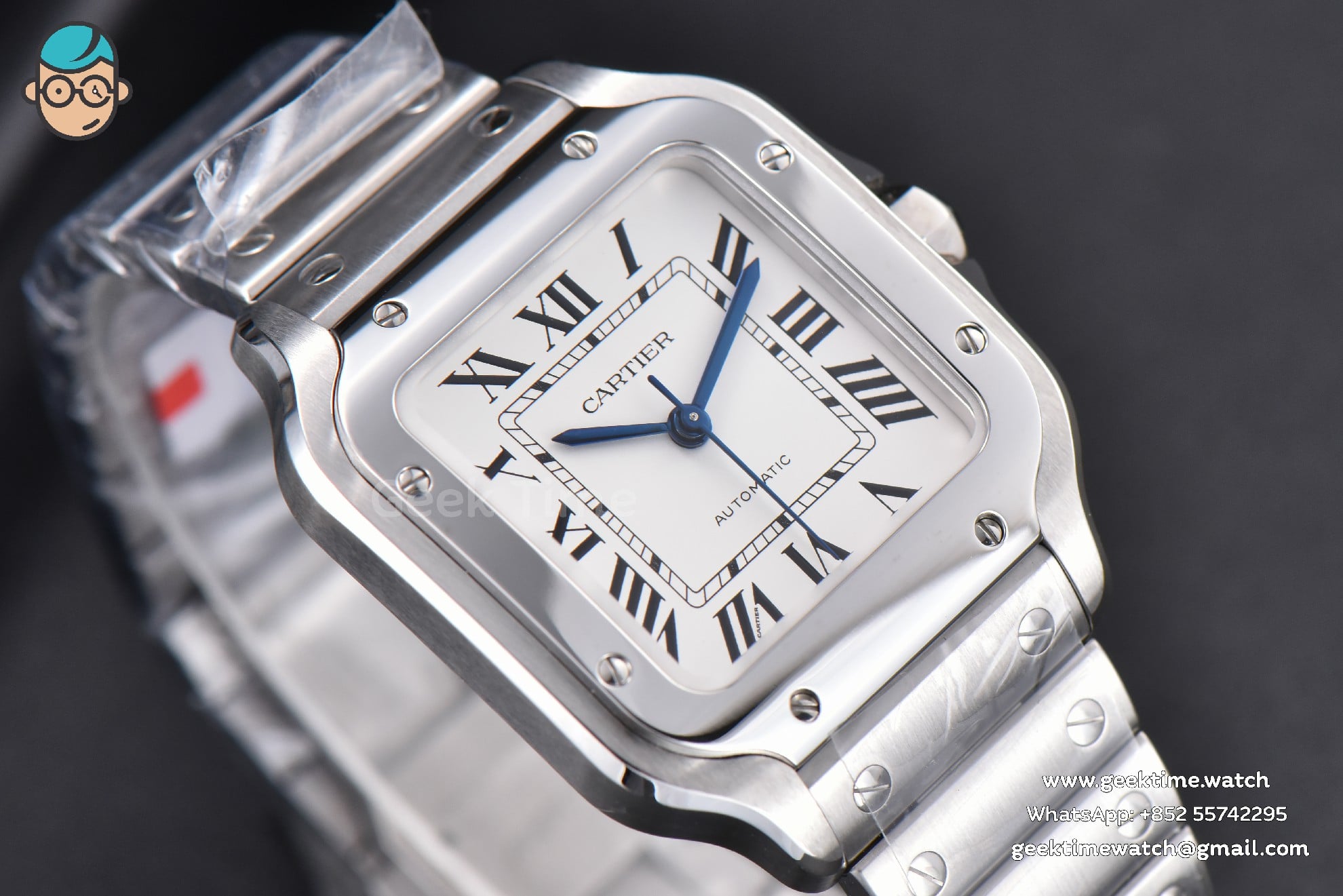 Santos De Cartier Medium BVF 35mm SS quadrante bianco bracciale SS MIYOTA 9039 - Image 11