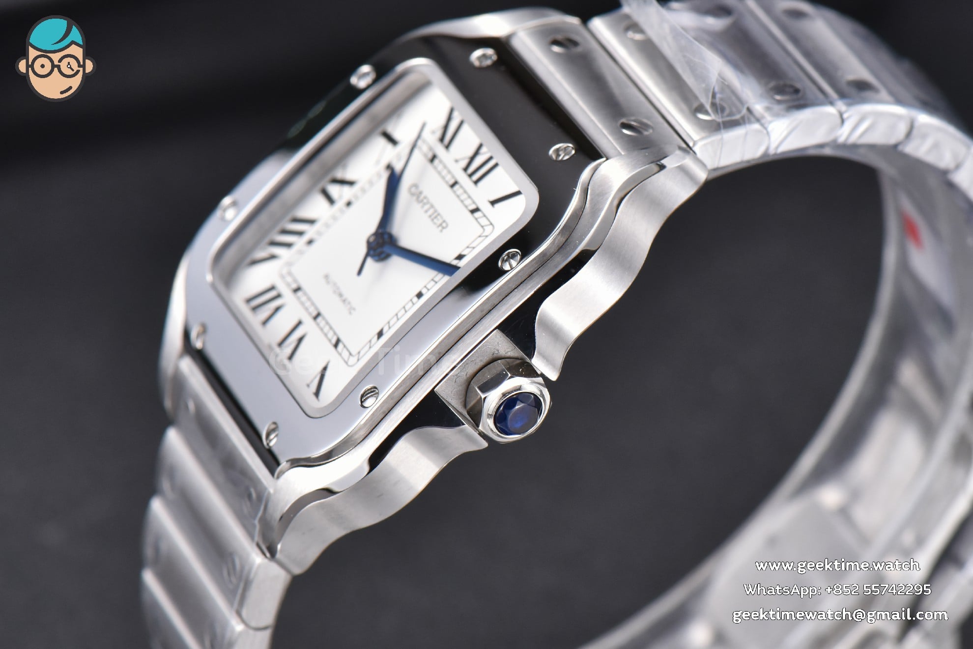 Santos De Cartier Medium BVF 35mm SS quadrante bianco bracciale SS MIYOTA 9039 - Image 13