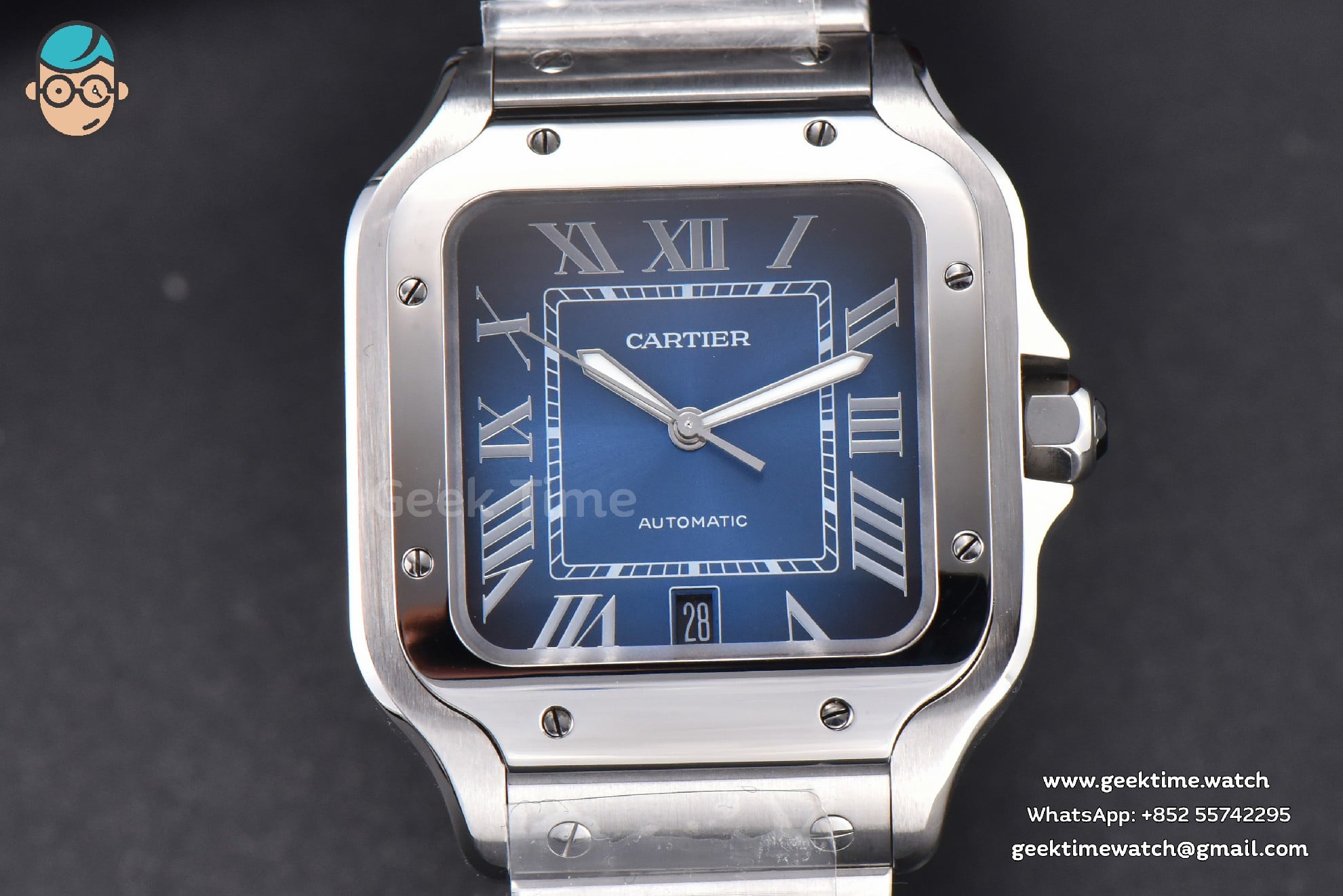 Santos De Cartier XL BVF 40mm Blue Dial SS Bracelet MIYOTA 9019 - Image 2