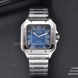 Santos De Cartier XL BVF 40mm cadran bleu bracelet SS MIYOTA 9019
