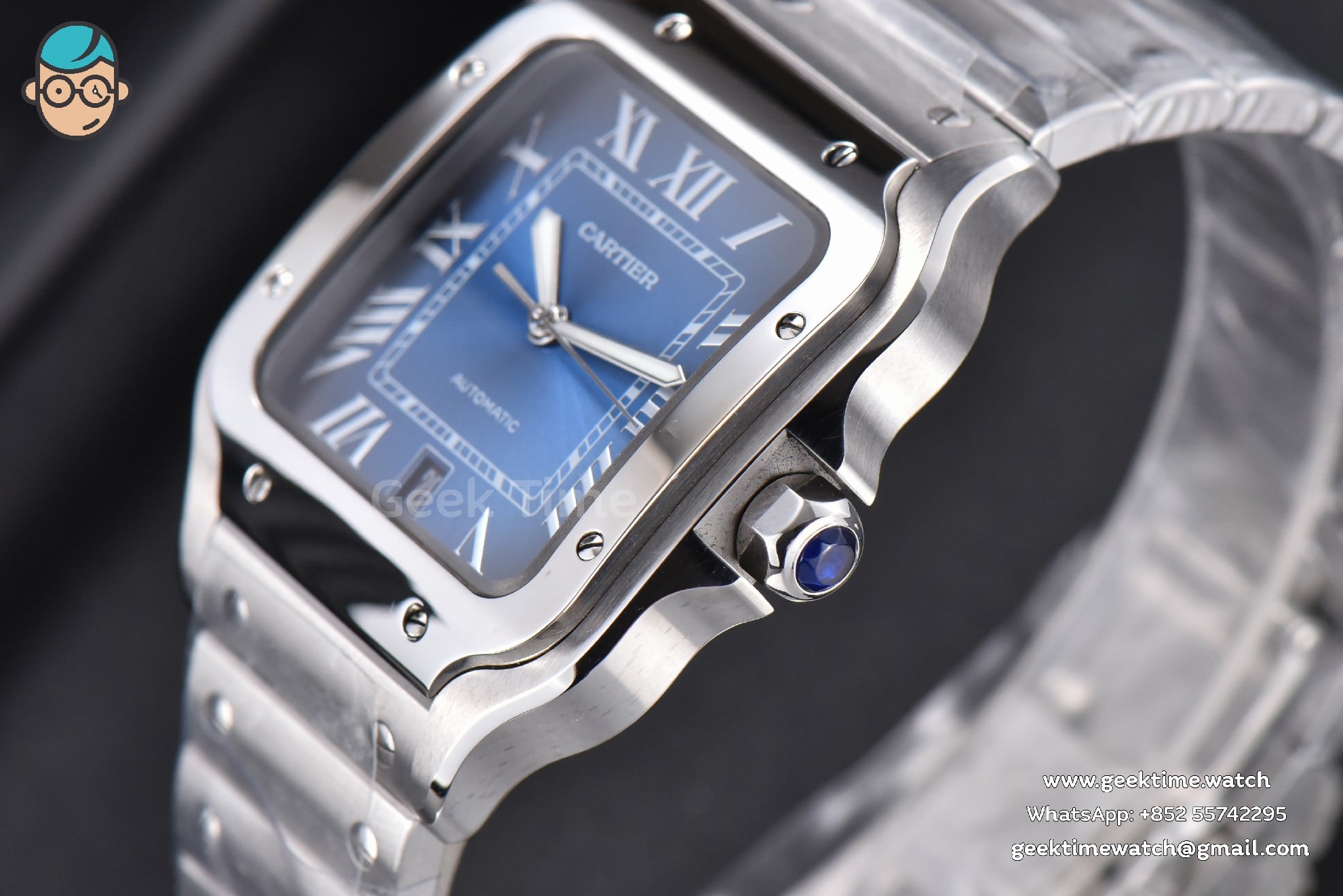 Santos De Cartier XL BVF 40mm Blue Dial SS Bracelet MIYOTA 9019 - Image 18