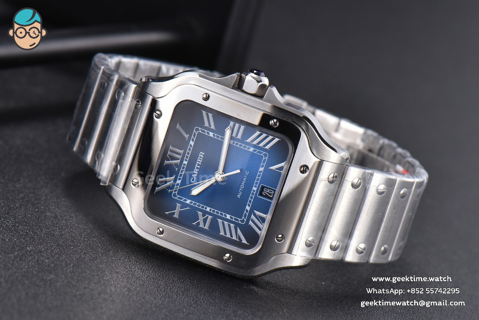 Santos De Cartier XL BVF 40mm Blue Dial SS Bracelet MIYOTA 9019 - Image 20