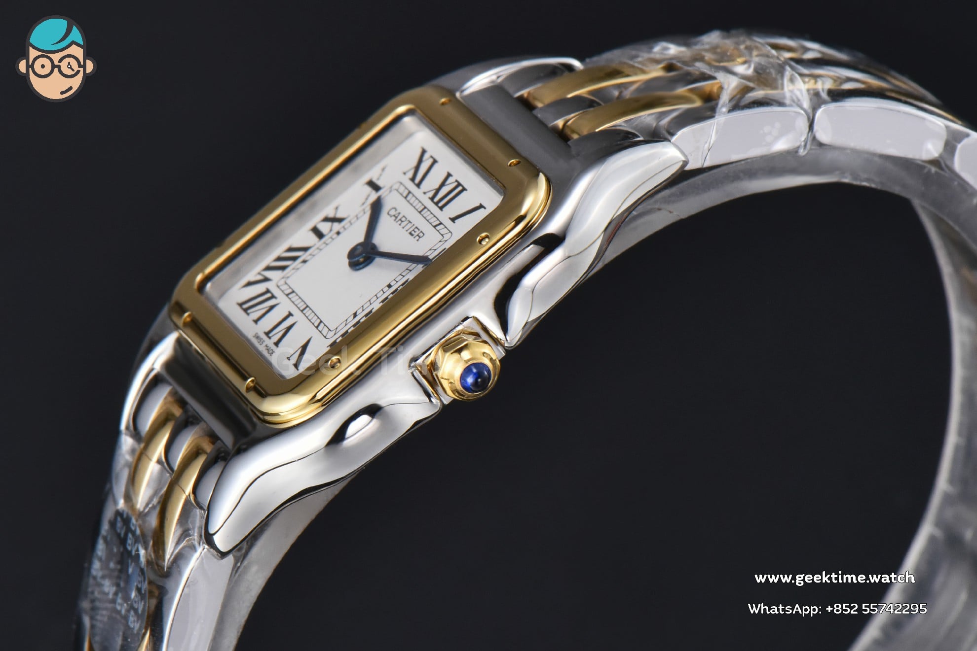Panthère Secrete Ladies 27mm SS/YG BVF cadran blanc sur bracelet SS/YG Ronda Quartz - Image 8
