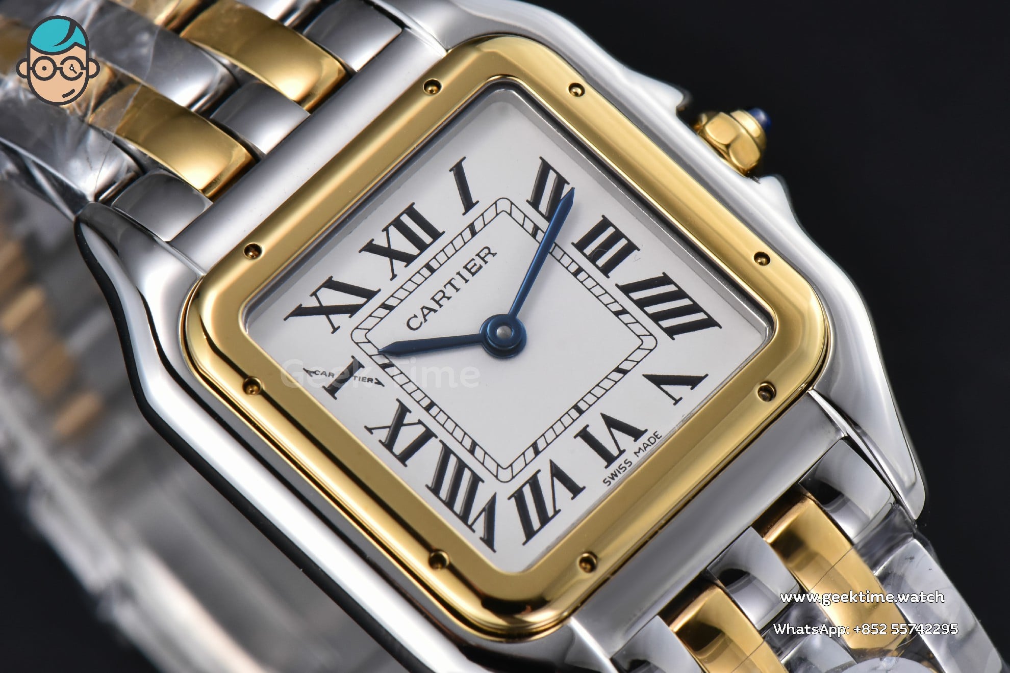 Panthère Secrete Ladies 27mm SS/YG BVF cadran blanc sur bracelet SS/YG Ronda Quartz - Image 9