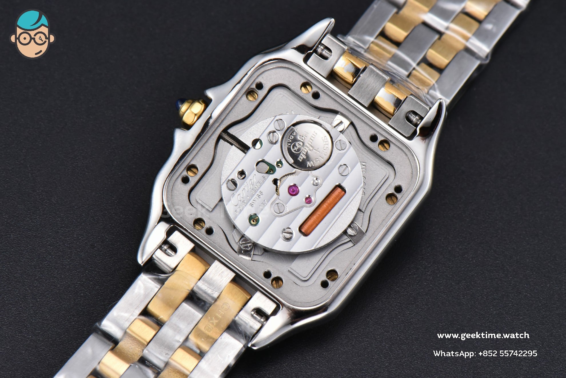 Panthère Secrete Ladies 27mm SS/YG BVF cadran blanc sur bracelet SS/YG Ronda Quartz - Image 22