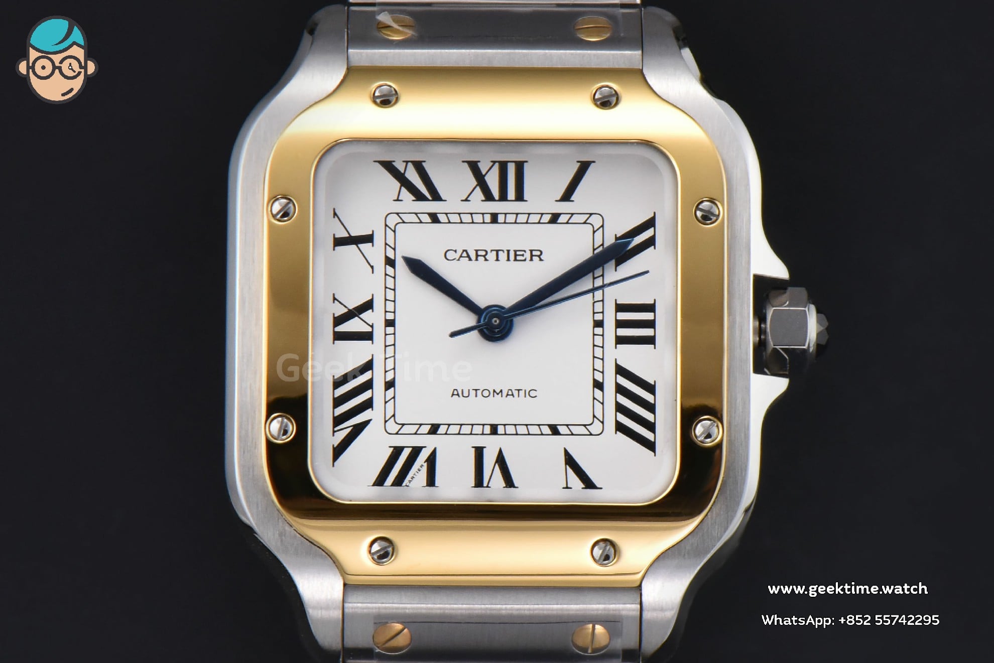 Santos Cartier Medium 35mm BVF YG/SS cadran blanc bracelet YG/SS MIYOTA 9039 - Image 2