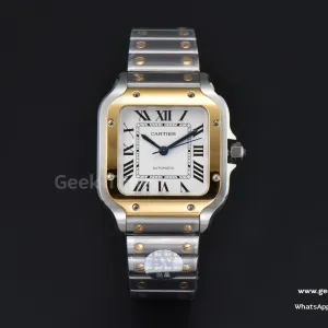 Santos Cartier Medium 35mm BVF YG/SS White Dial YG/SS Bracelet MIYOTA 9039