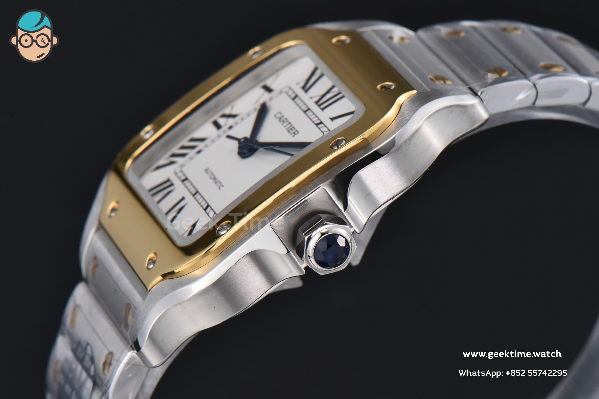 Santos Cartier Medium 35mm BVF YG/SS cadran blanc bracelet YG/SS MIYOTA 9039 - Image 11