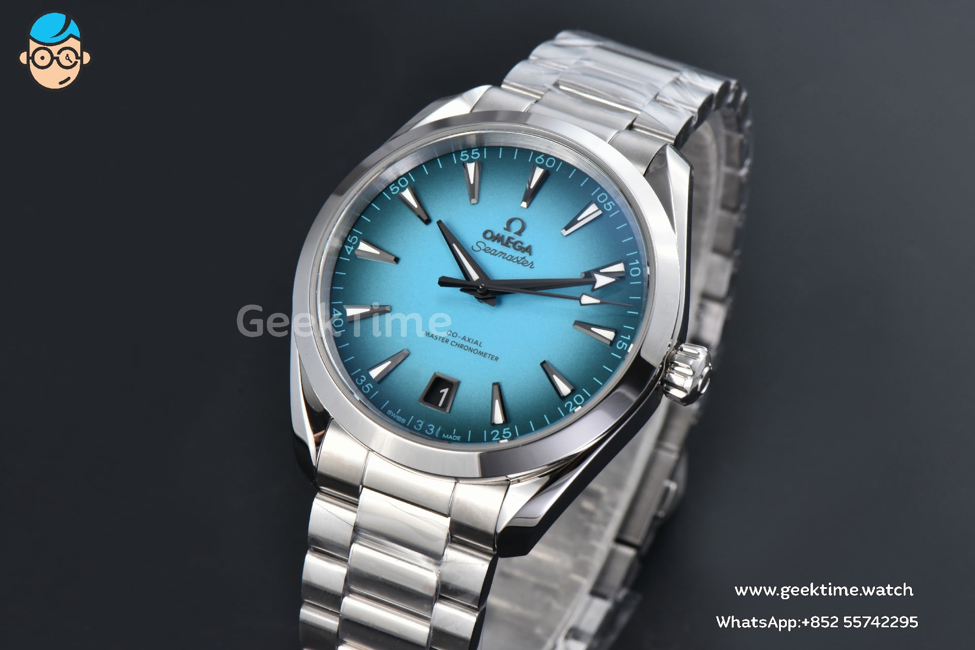 Aqua Terra 150M Seamaster VSF 41mm türkisfarbenes Verlaufs-Zifferblatt nur SS-Metallarmband A8900 - Image 3