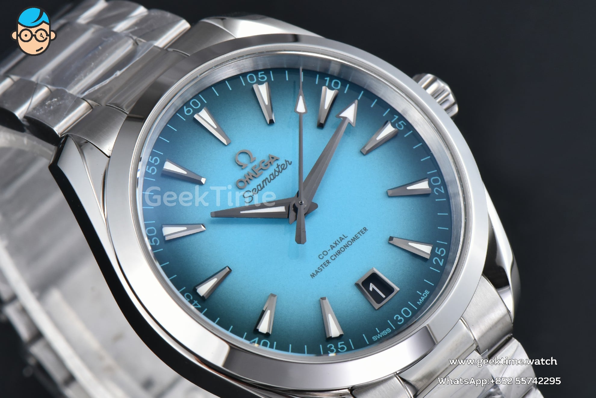 Aqua Terra 150M Seamaster VSF 41mm türkisfarbenes Verlaufs-Zifferblatt nur SS-Metallarmband A8900 - Image 10