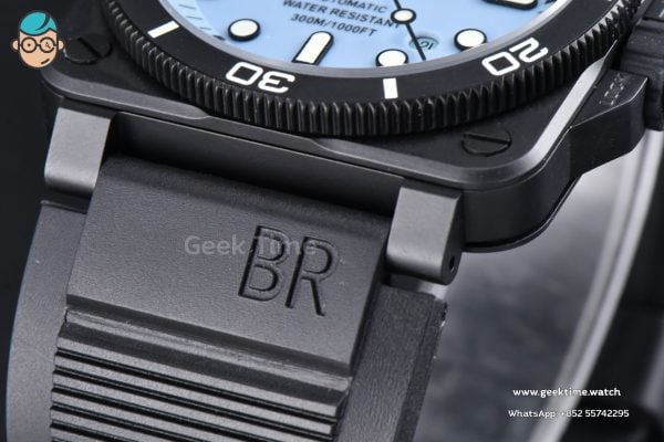 Bell Ross BR03-92 M+F Full Lume Ceramic Case Light Blue Dial Black Rubber Strap A2892 - Image 23