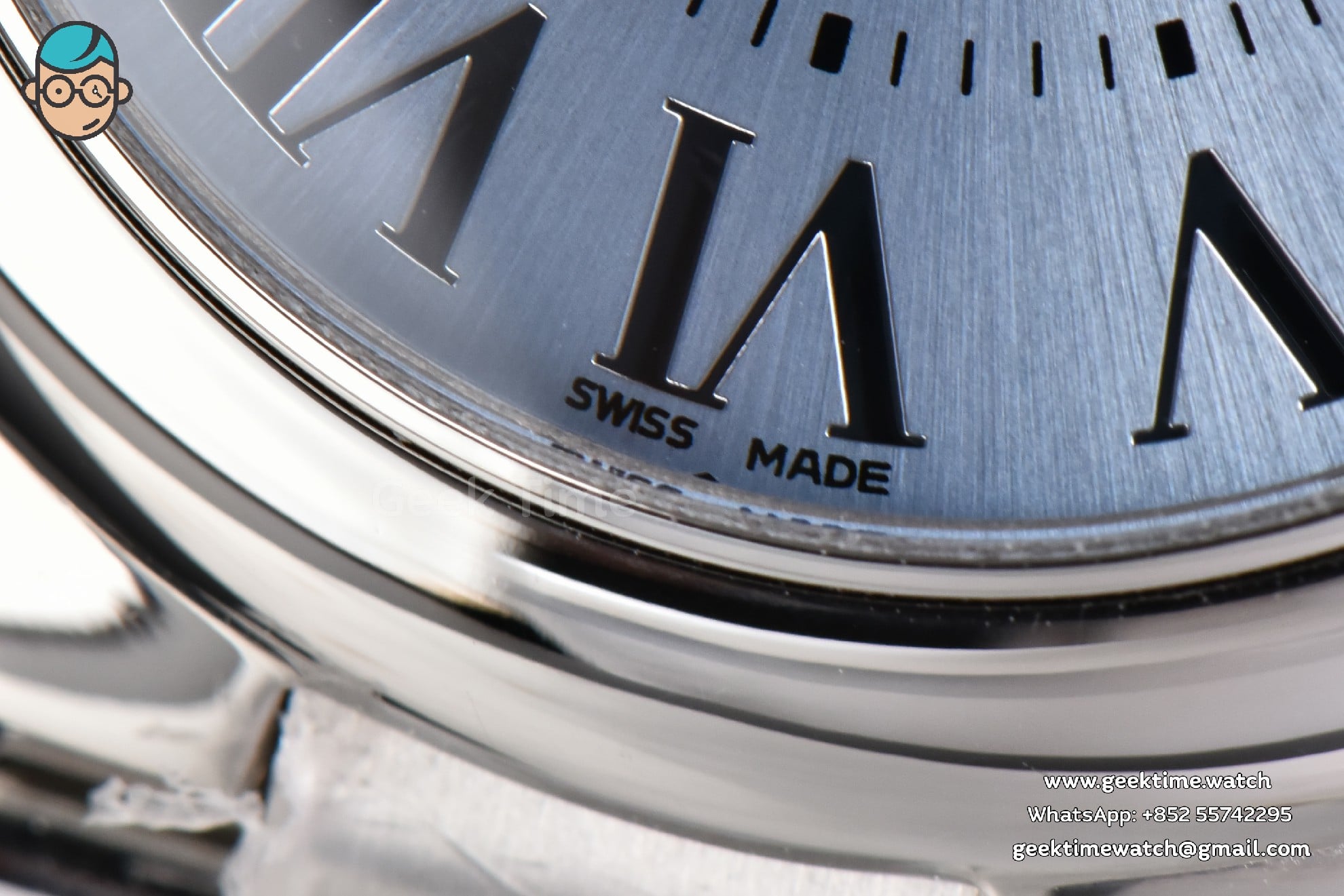 Ballon Bleu 33mm AF quadrante azzurro ghiaccio bracciale SS A1853 - Image 24