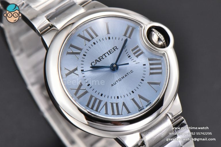 Ballon Bleu 33mm AF quadrante azzurro ghiaccio bracciale SS A1853 - Image 28