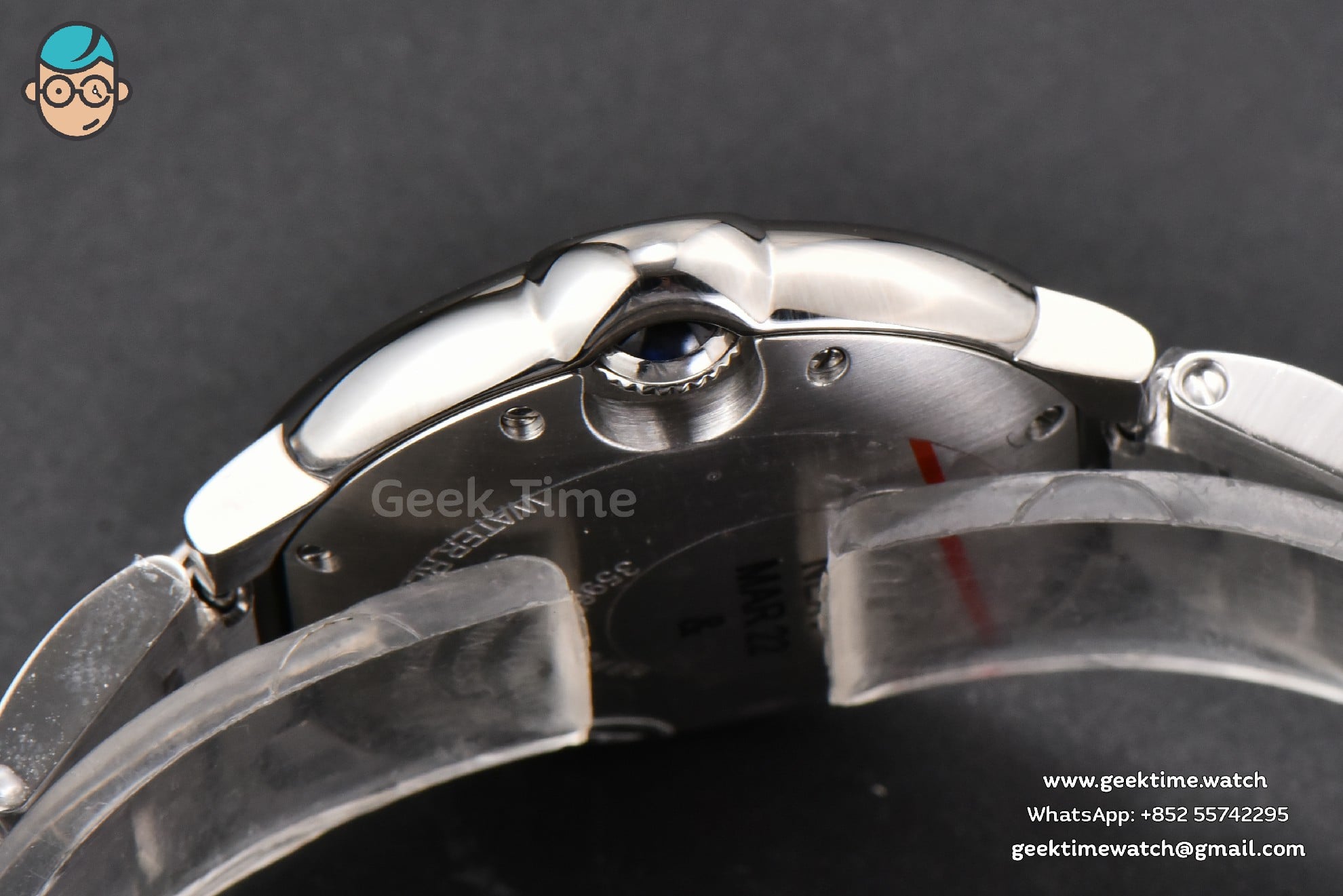 Ballon Bleu 33mm AF quadrante azzurro ghiaccio bracciale SS A1853 - Image 30