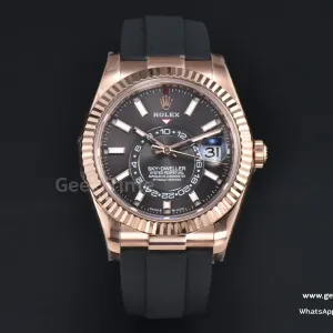 Sky-Dweller 336935 42mm ZF cassa RG quadrante grigio cinturino Oysterflex in caucciù (Tungsten)
