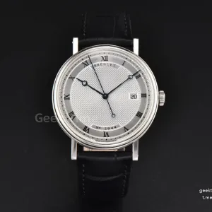 Classique 5177 38mm LTF White Dots Dial Roma Marker Black Leather Strap MY9015