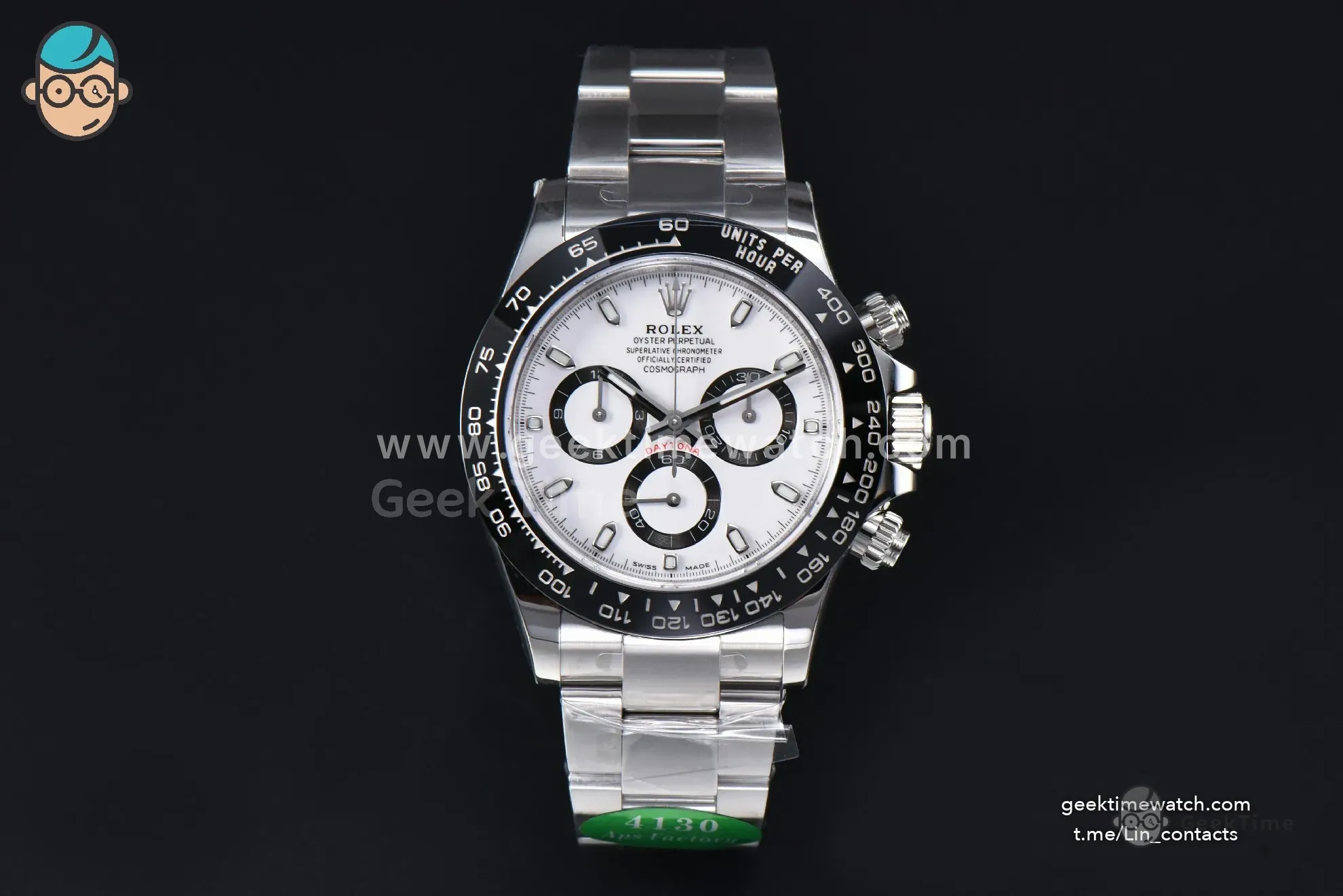 Daytona 116500 SS APSF Panda White Dial Ceramic Bezel SS Bracelet SH4130