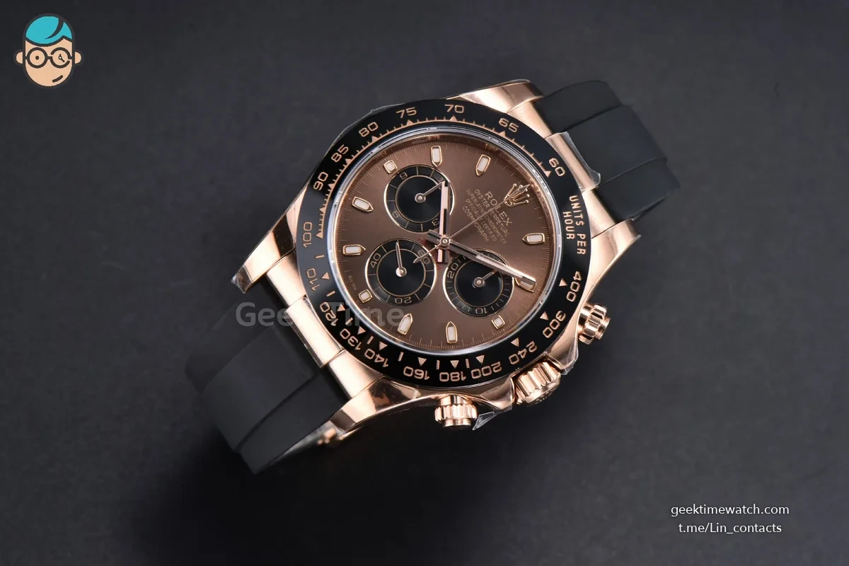 Daytona 116515 RG ZF Brown Black Subdial Oysterflex Strap SH4130