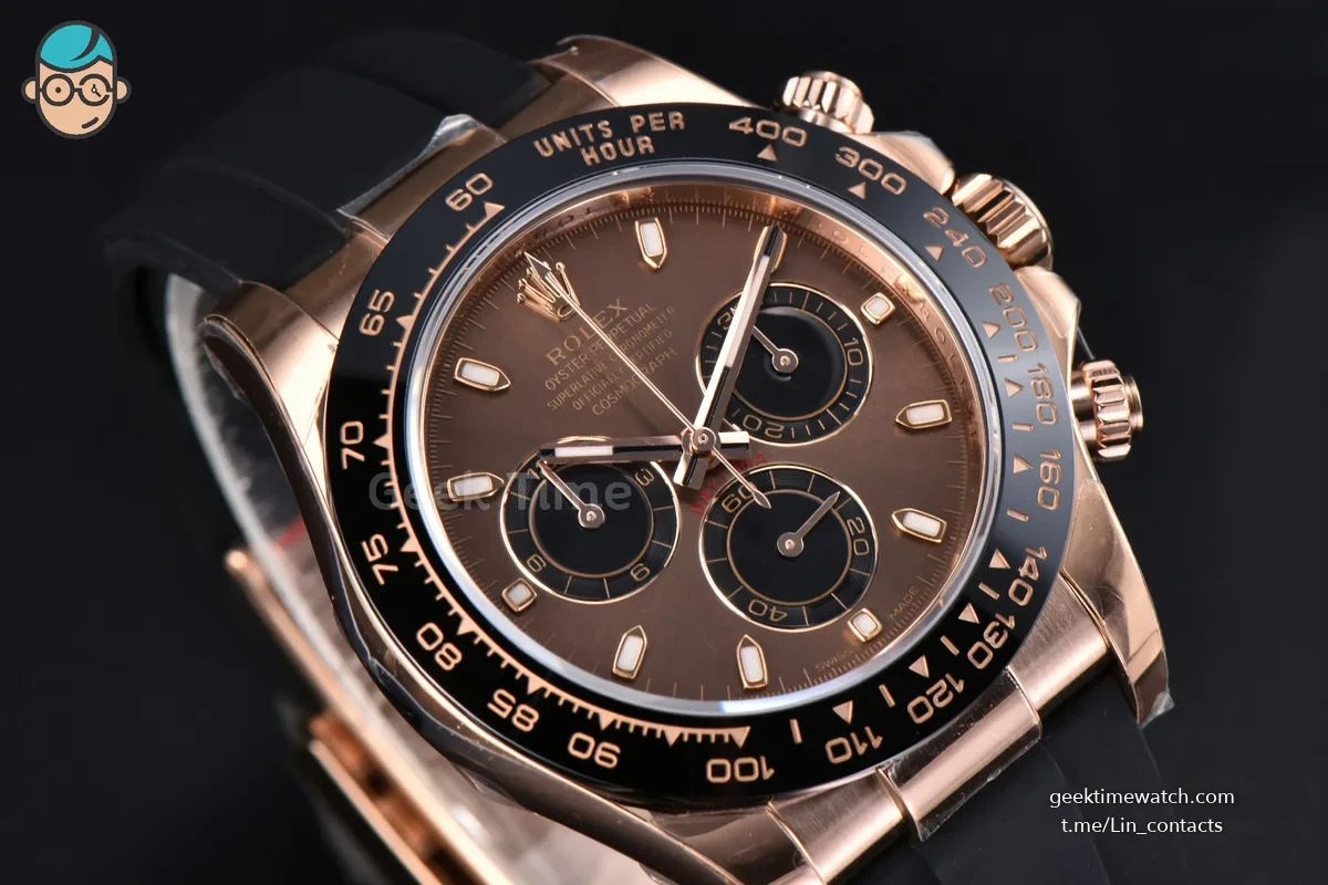 Daytona 116515 RG ZF Brown Black Subdial Oysterflex Strap SH4130