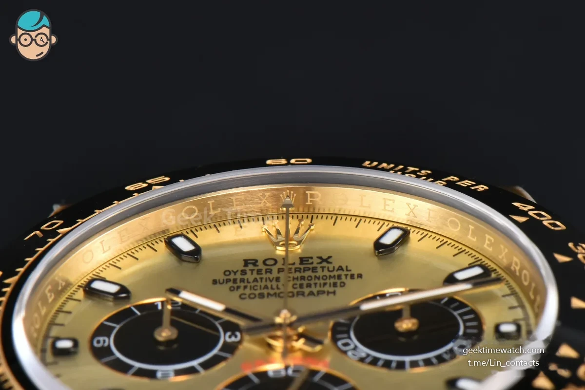 Daytona 116518 YG APSF YG/Black Dial Ceramic Bezel Lume Marker Oysterflex Strap Tungsten Version SH4130