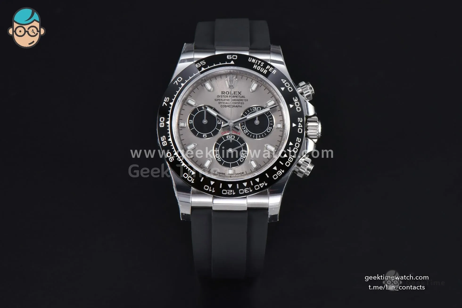 Daytona 116519 904L 40mm VSF Gray Black Subdial Oysterflex Strap DD4130
